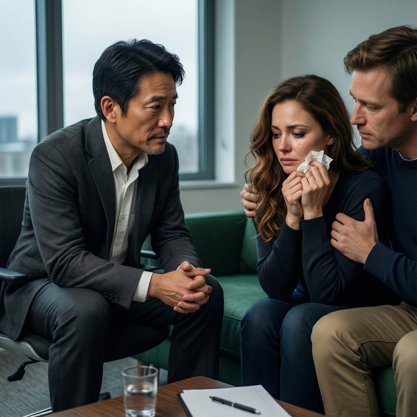 A counselor engaged in an intensive session